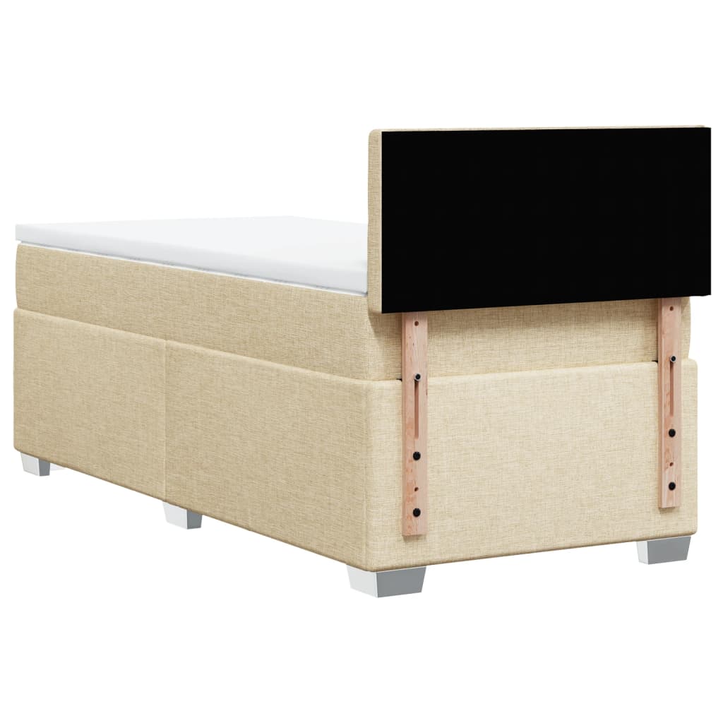 Boxspring met matras stof crèmekleurig 90x190 cm Bedden & bedframes | Creëer jouw Trendy Thuis | Gratis bezorgd & Retour | Trendy.nl