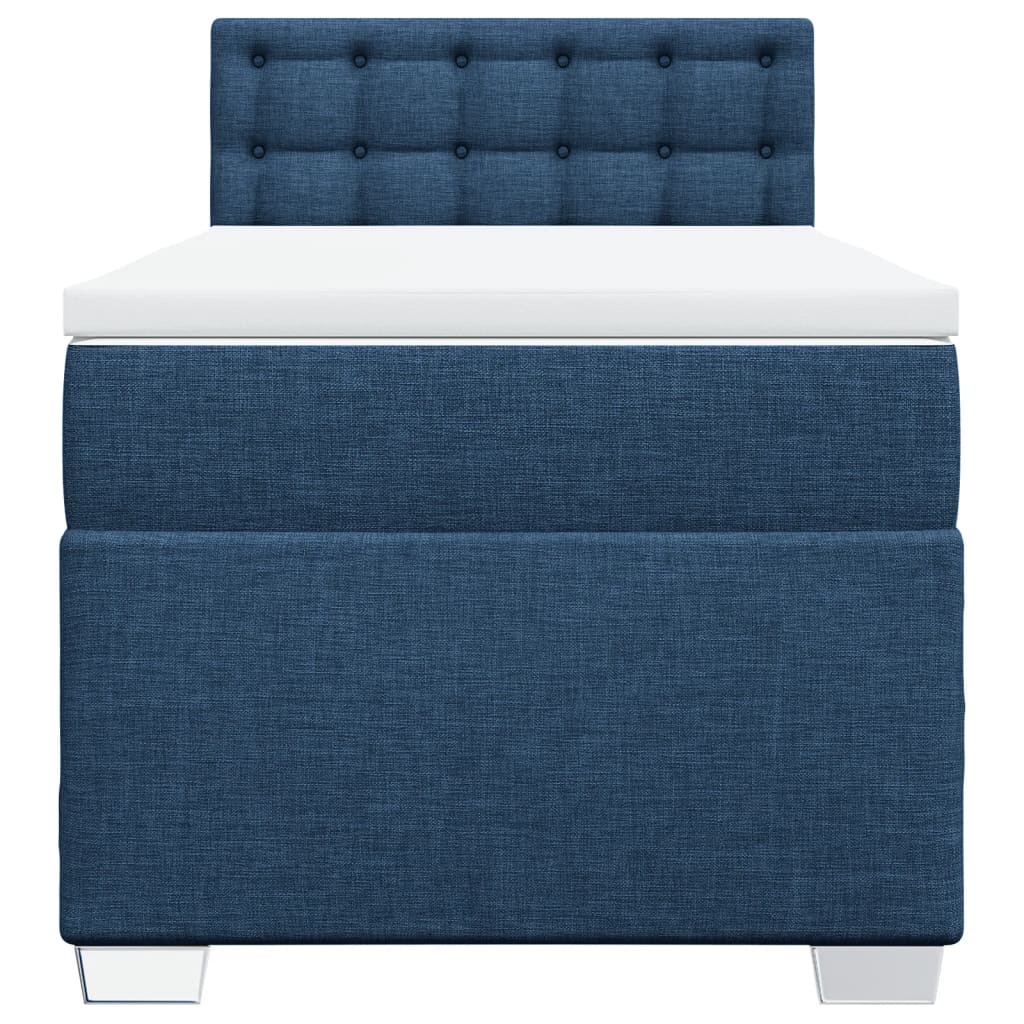 Boxspring met matras stof blauw 90x190 cm Bedden & bedframes | Creëer jouw Trendy Thuis | Gratis bezorgd & Retour | Trendy.nl