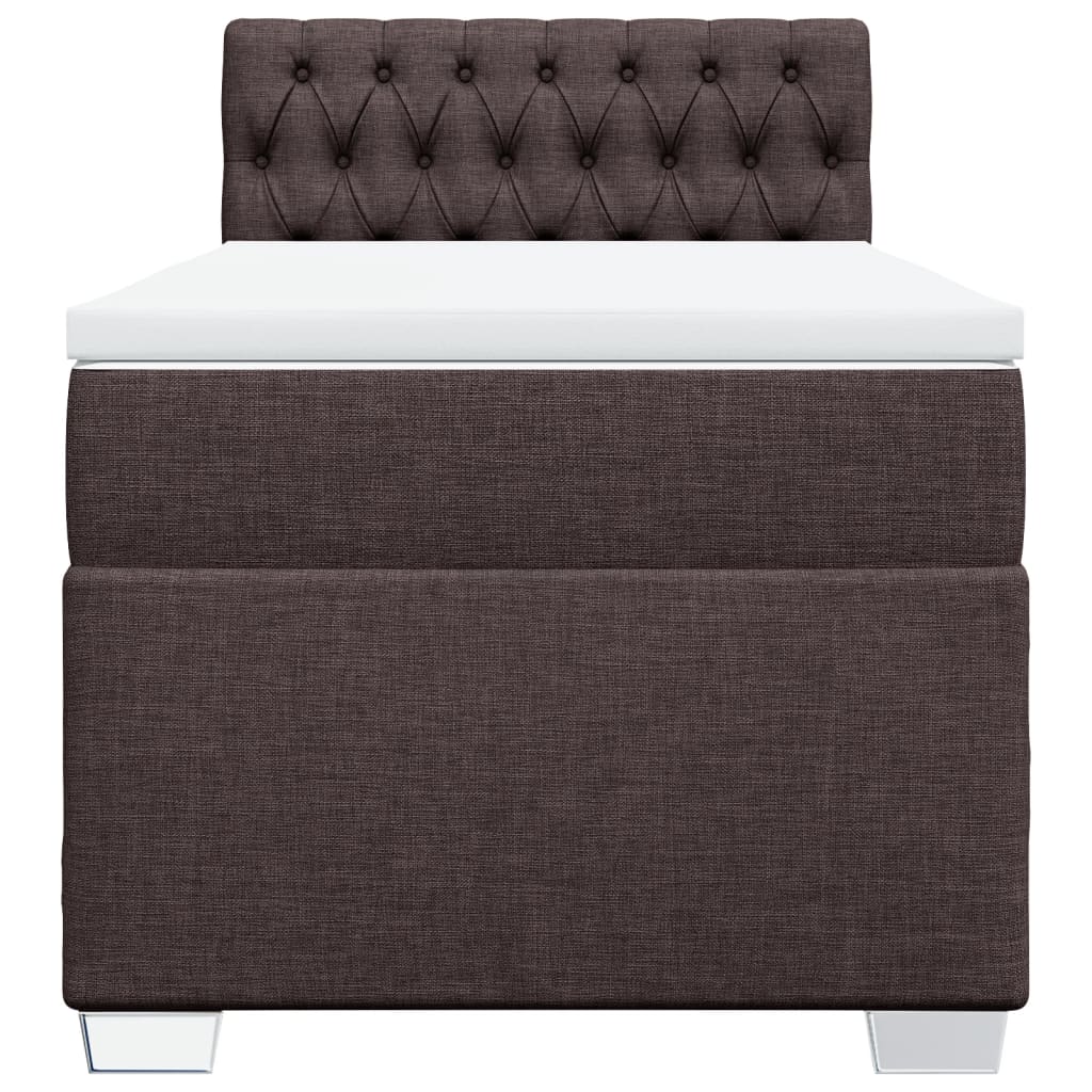 Boxspring met matras stof donkerbruin 90x200 cm Bedden & bedframes | Creëer jouw Trendy Thuis | Gratis bezorgd & Retour | Trendy.nl