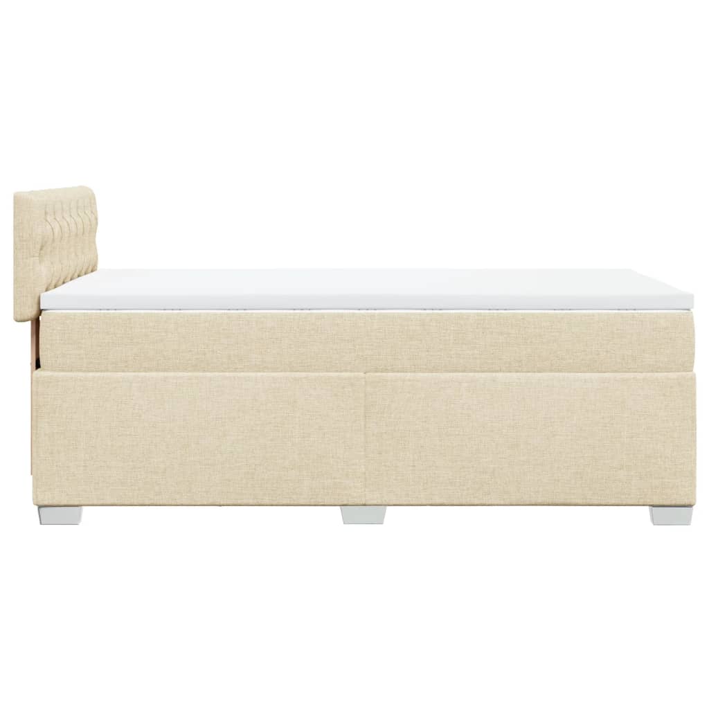 Boxspring met matras stof crèmekleurig 90x200 cm Bedden & bedframes | Creëer jouw Trendy Thuis | Gratis bezorgd & Retour | Trendy.nl