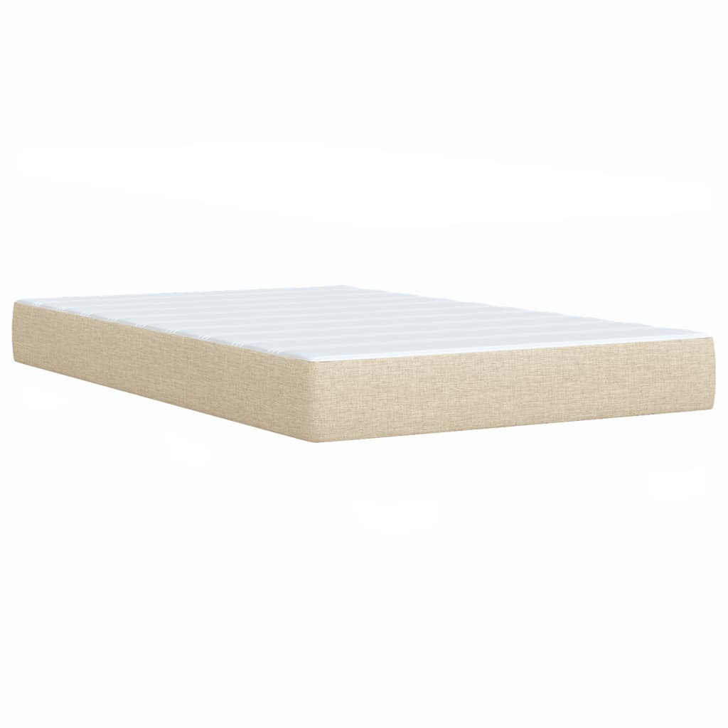 Boxspring met matras stof crèmekleurig 90x200 cm Bedden & bedframes | Creëer jouw Trendy Thuis | Gratis bezorgd & Retour | Trendy.nl