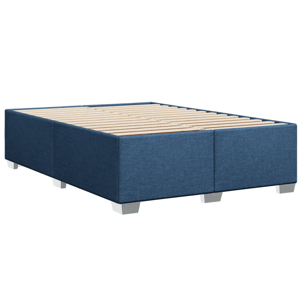 Boxspring met matras stof blauw 140x200 cm