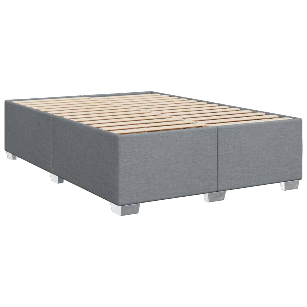 Boxspring met matras stof lichtgrijs 140x200 cm