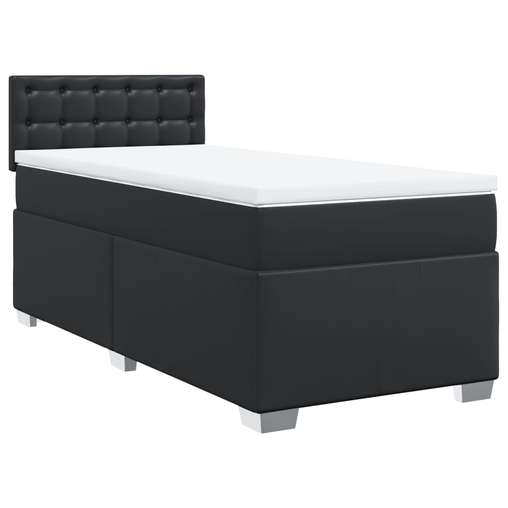 Boxspring met matras kunstleer zwart 90x190 cm Bedden & bedframes | Creëer jouw Trendy Thuis | Gratis bezorgd & Retour | Trendy.nl