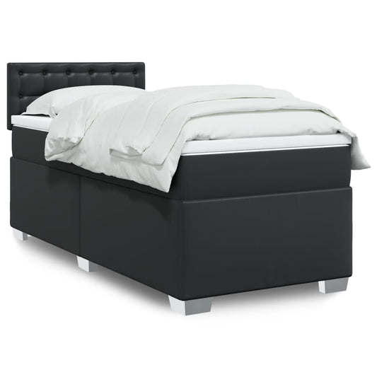 Boxspring met matras kunstleer zwart 90x190 cm Bedden & bedframes | Creëer jouw Trendy Thuis | Gratis bezorgd & Retour | Trendy.nl