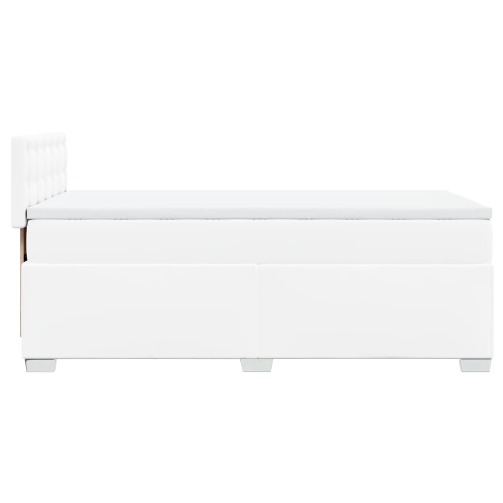 Boxspring met matras kunstleer wit 90x190 cm Bedden & bedframes | Creëer jouw Trendy Thuis | Gratis bezorgd & Retour | Trendy.nl