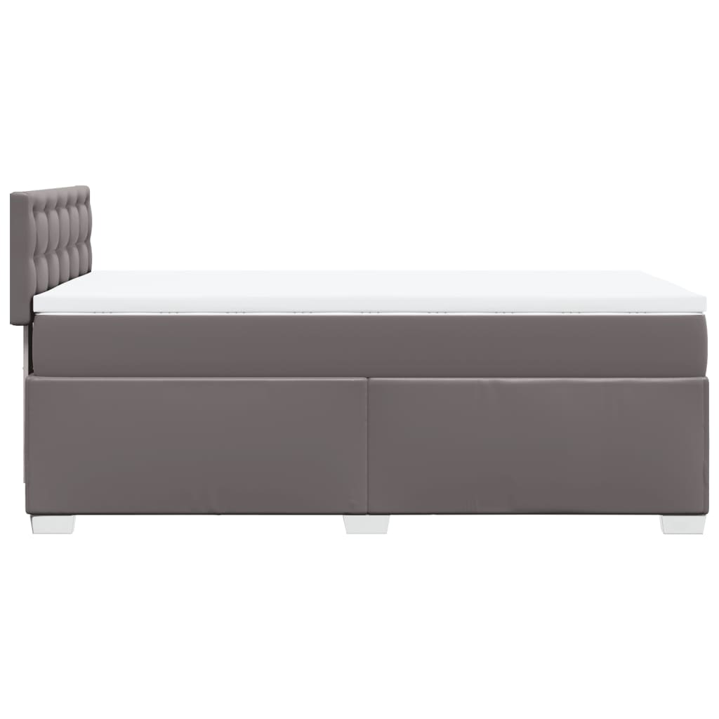 Boxspring met matras kunstleer grijs 90x190 cm Bedden & bedframes | Creëer jouw Trendy Thuis | Gratis bezorgd & Retour | Trendy.nl