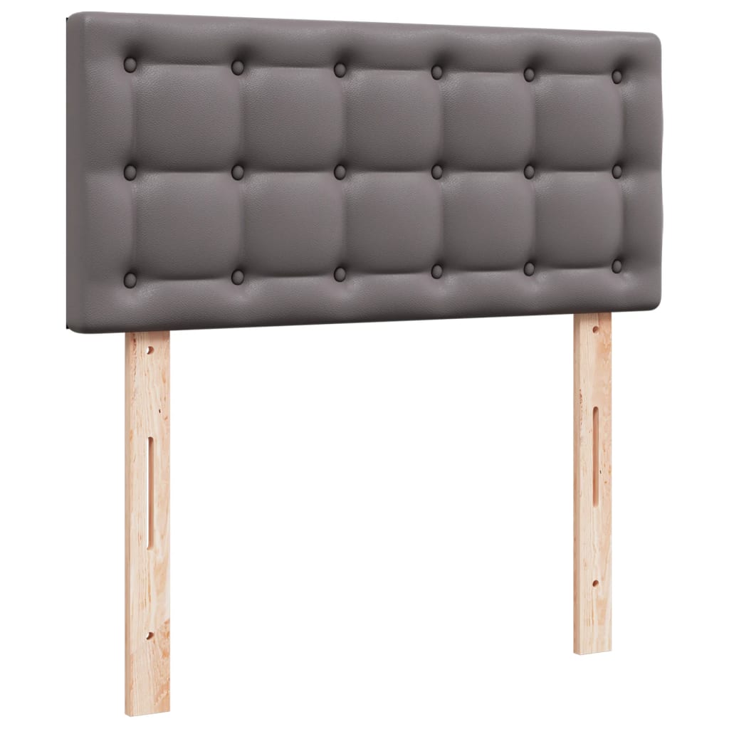 Boxspring met matras kunstleer grijs 90x190 cm Bedden & bedframes | Creëer jouw Trendy Thuis | Gratis bezorgd & Retour | Trendy.nl