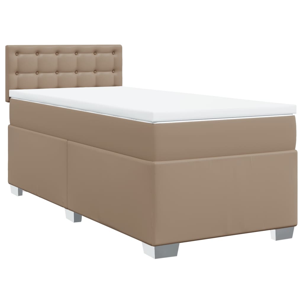 Boxspring met matras kunstleer cappuccinokleurig 90x190 cm Bedden & bedframes | Creëer jouw Trendy Thuis | Gratis bezorgd & Retour | Trendy.nl