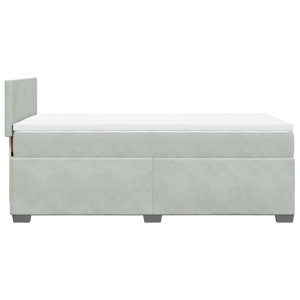 Boxspring met matras fluweel lichtgrijs 90x190 cm Bedden & bedframes | Creëer jouw Trendy Thuis | Gratis bezorgd & Retour | Trendy.nl