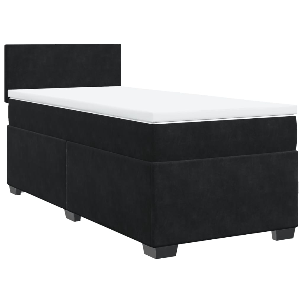 Boxspring met matras fluweel zwart 90x190 cm Bedden & bedframes | Creëer jouw Trendy Thuis | Gratis bezorgd & Retour | Trendy.nl