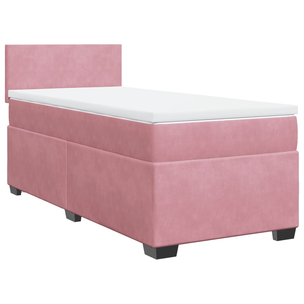 Boxspring met matras fluweel roze 90x190 cm Bedden & bedframes | Creëer jouw Trendy Thuis | Gratis bezorgd & Retour | Trendy.nl