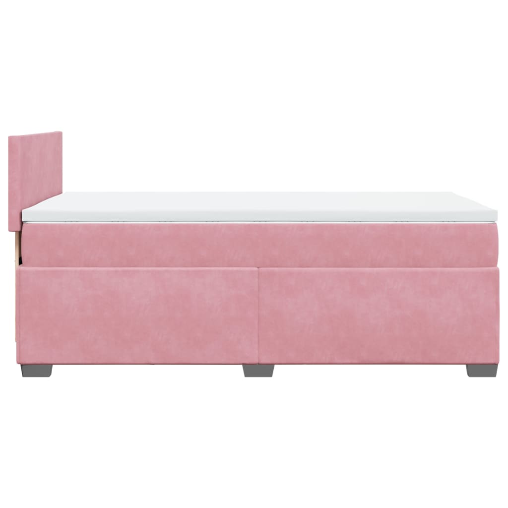 Boxspring met matras fluweel roze 90x190 cm Bedden & bedframes | Creëer jouw Trendy Thuis | Gratis bezorgd & Retour | Trendy.nl