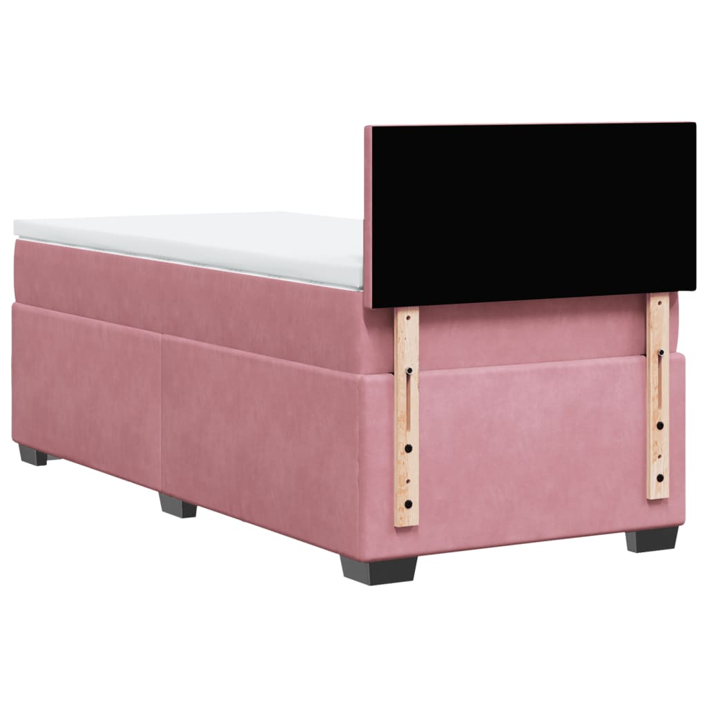 Boxspring met matras fluweel roze 90x190 cm Bedden & bedframes | Creëer jouw Trendy Thuis | Gratis bezorgd & Retour | Trendy.nl