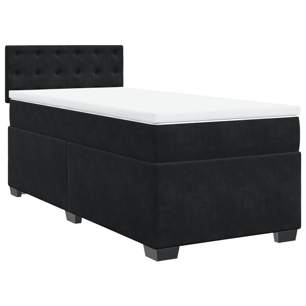 Boxspring met matras fluweel zwart 90x190 cm Bedden & bedframes | Creëer jouw Trendy Thuis | Gratis bezorgd & Retour | Trendy.nl