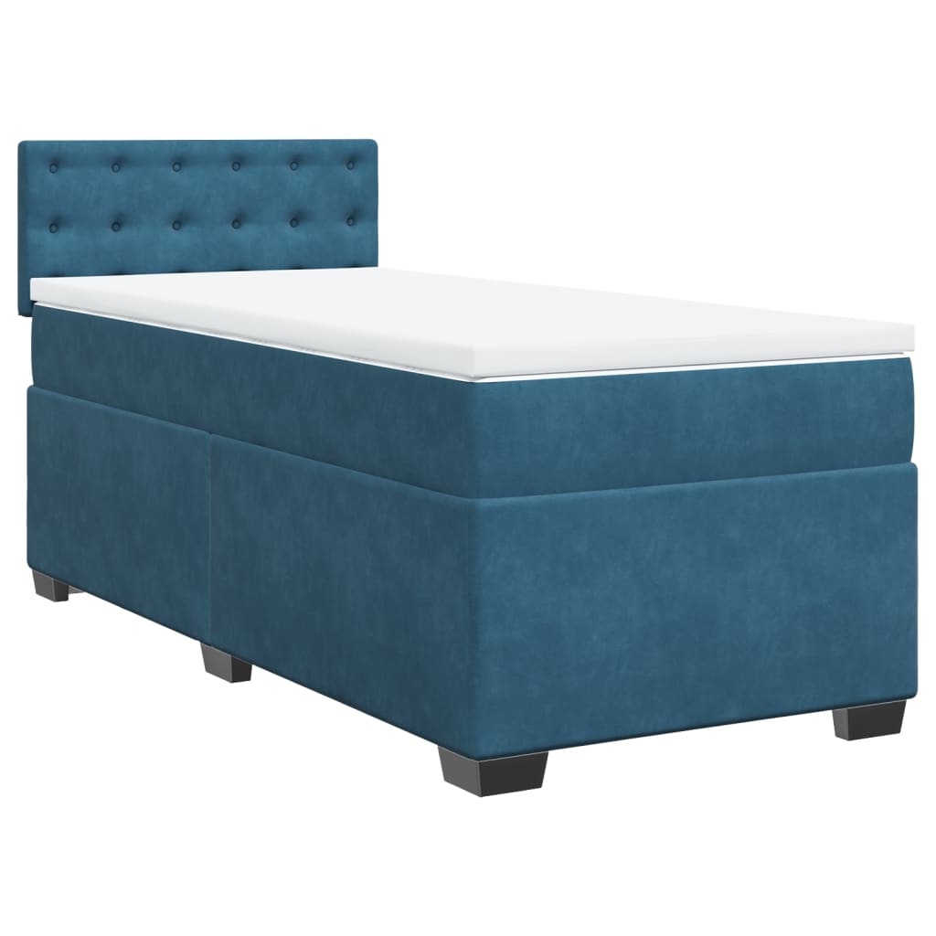 Boxspring met matras fluweel donkerblauw 90x190 cm Bedden & bedframes | Creëer jouw Trendy Thuis | Gratis bezorgd & Retour | Trendy.nl