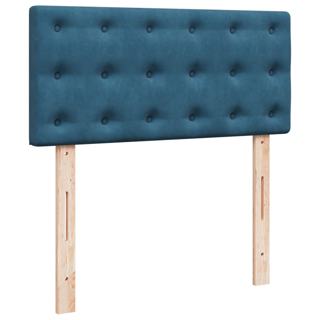 Boxspring met matras fluweel donkerblauw 90x190 cm Bedden & bedframes | Creëer jouw Trendy Thuis | Gratis bezorgd & Retour | Trendy.nl