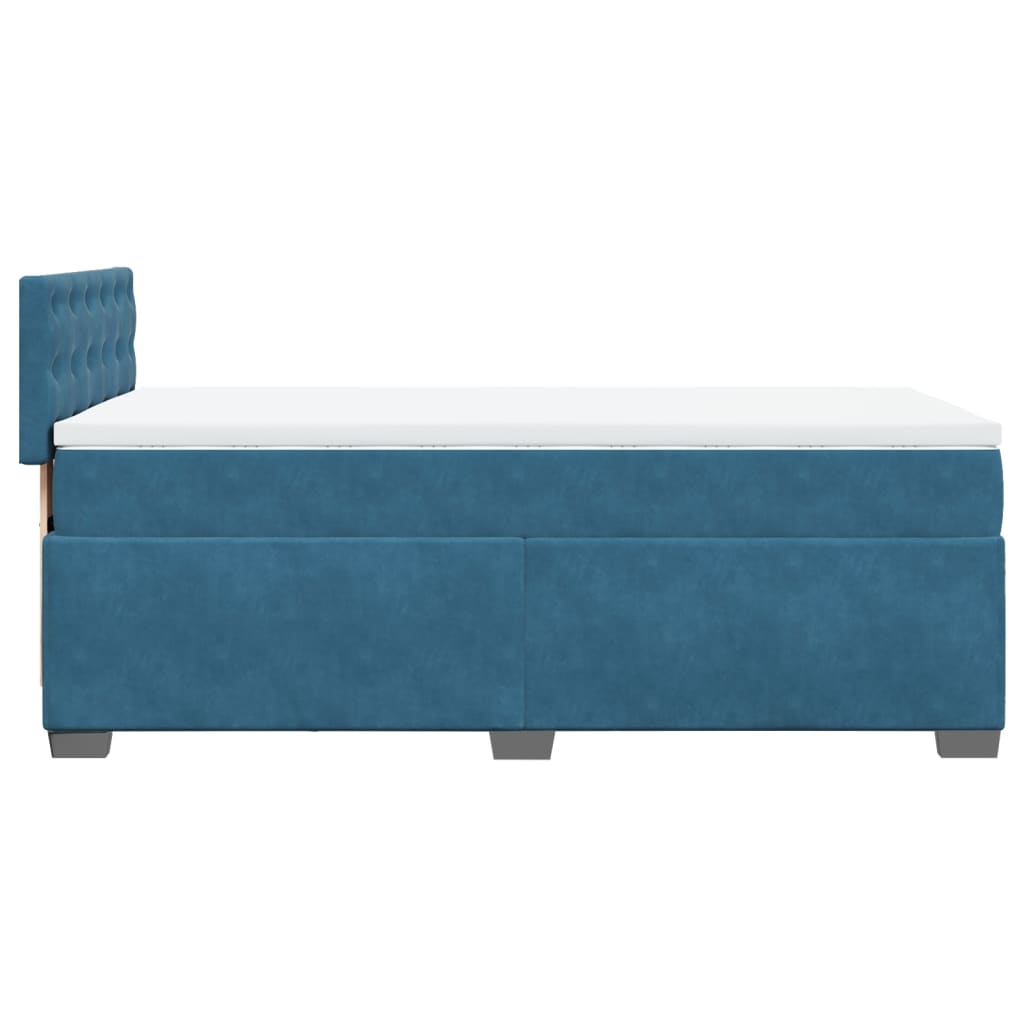 Boxspring met matras fluweel donkerblauw 90x190 cm Bedden & bedframes | Creëer jouw Trendy Thuis | Gratis bezorgd & Retour | Trendy.nl