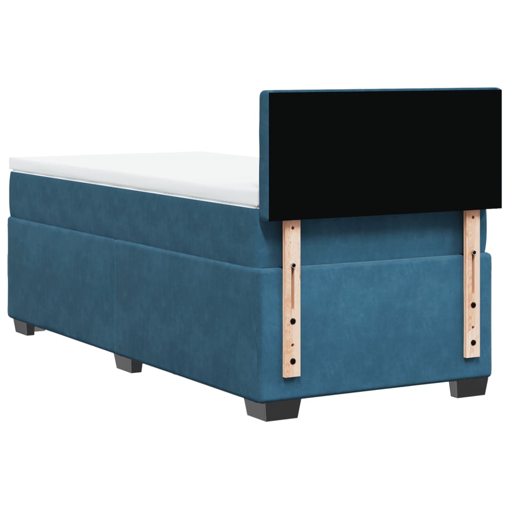 Boxspring met matras fluweel donkerblauw 90x190 cm Bedden & bedframes | Creëer jouw Trendy Thuis | Gratis bezorgd & Retour | Trendy.nl