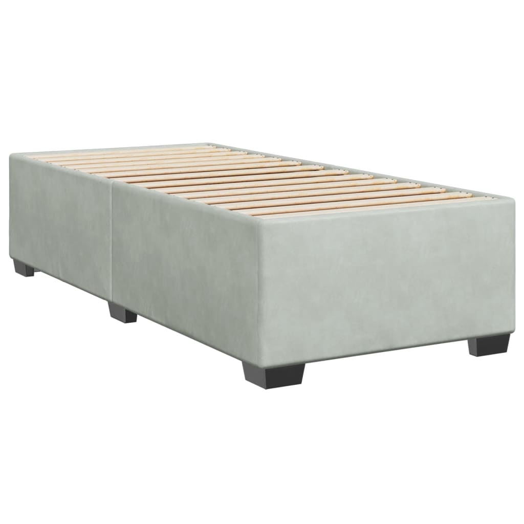 Boxspring met matras fluweel lichtgrijs 90x190 cm Bedden & bedframes | Creëer jouw Trendy Thuis | Gratis bezorgd & Retour | Trendy.nl