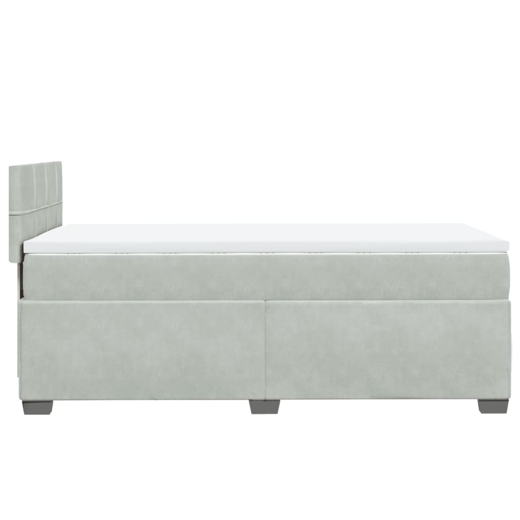 Boxspring met matras fluweel lichtgrijs 90x190 cm Bedden & bedframes | Creëer jouw Trendy Thuis | Gratis bezorgd & Retour | Trendy.nl