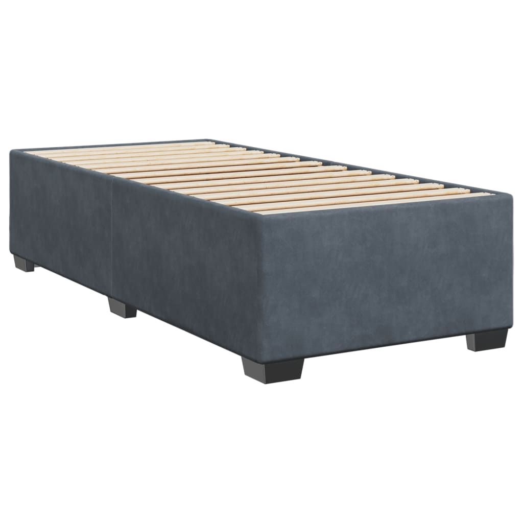 Boxspring met matras fluweel donkergrijs 90x190 cm Bedden & bedframes | Creëer jouw Trendy Thuis | Gratis bezorgd & Retour | Trendy.nl