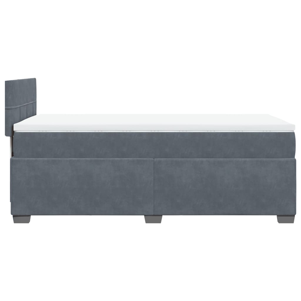 Boxspring met matras fluweel donkergrijs 90x190 cm Bedden & bedframes | Creëer jouw Trendy Thuis | Gratis bezorgd & Retour | Trendy.nl