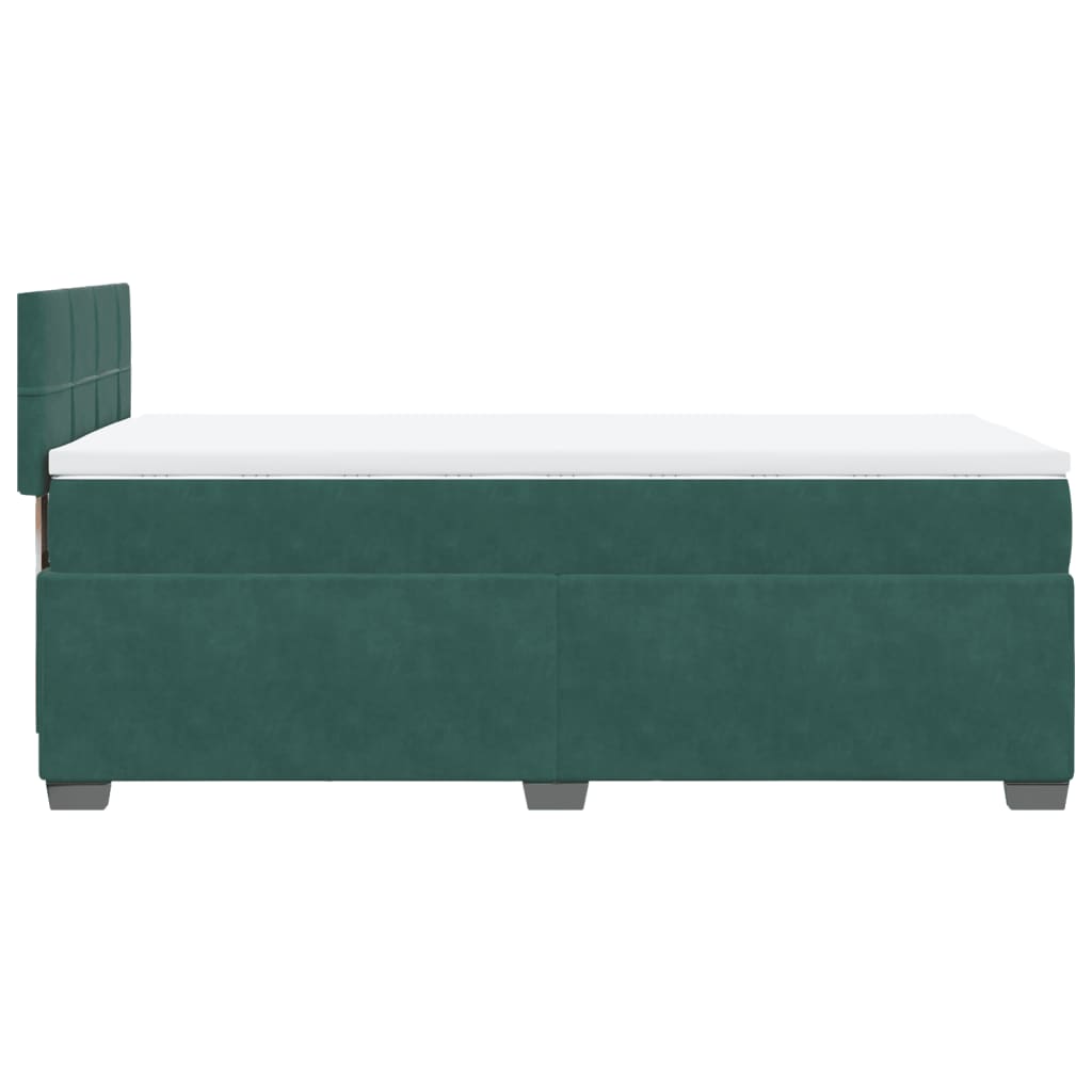 Boxspring met matras fluweel donkergroen 90x200 cm Bedden & bedframes | Creëer jouw Trendy Thuis | Gratis bezorgd & Retour | Trendy.nl