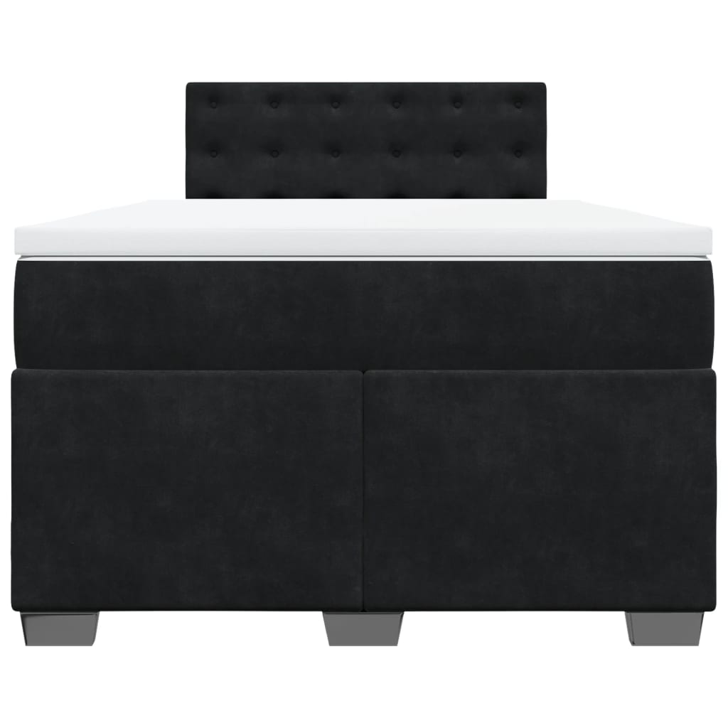 Boxspring met matras fluweel zwart 120x200 cm Bedden & bedframes | Creëer jouw Trendy Thuis | Gratis bezorgd & Retour | Trendy.nl