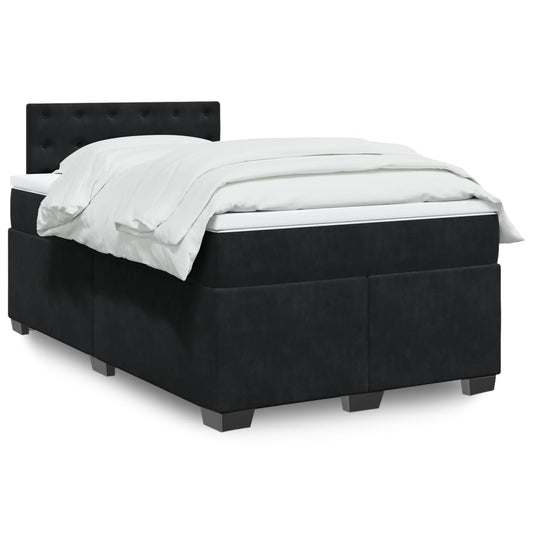 Boxspring met matras fluweel zwart 120x200 cm Bedden & bedframes | Creëer jouw Trendy Thuis | Gratis bezorgd & Retour | Trendy.nl