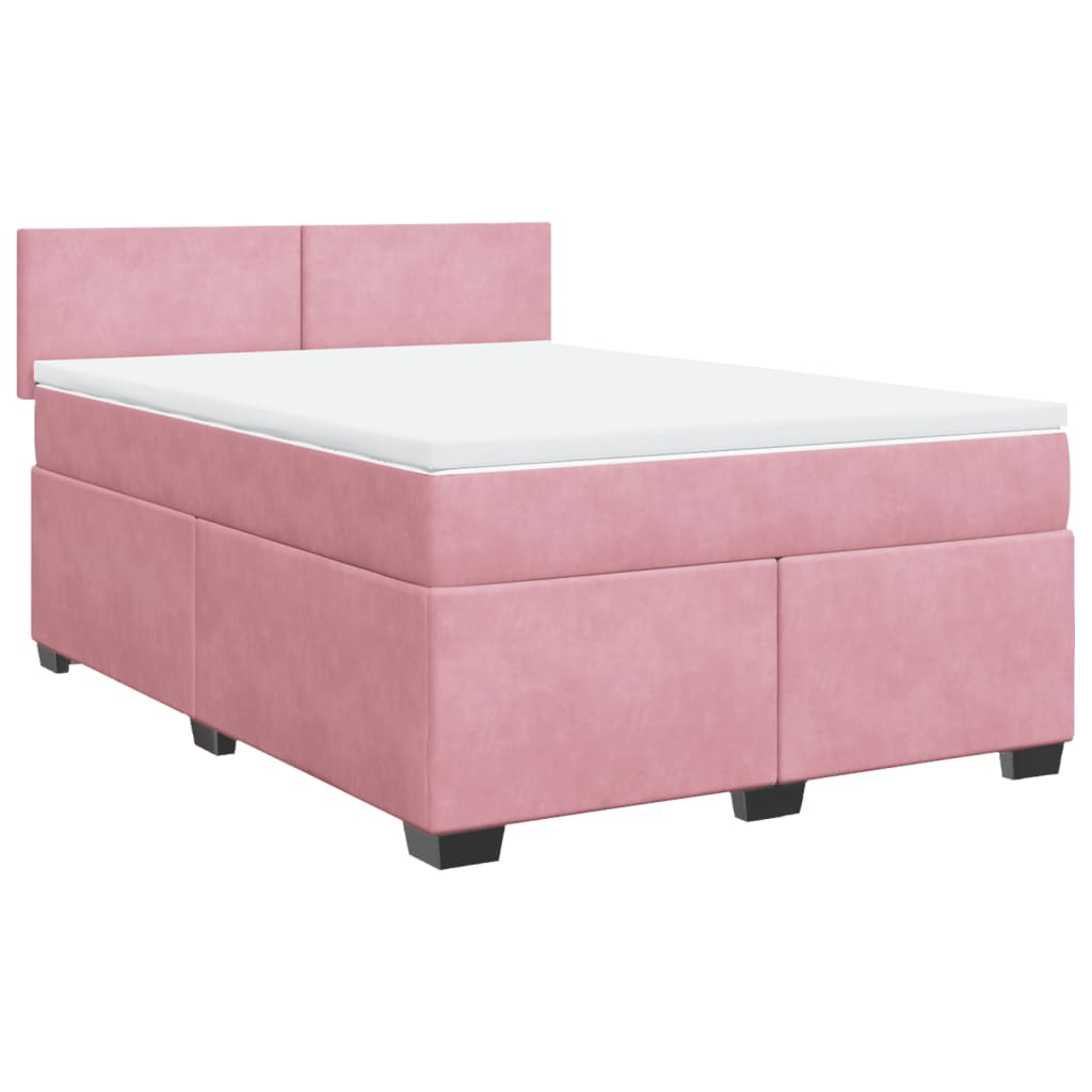 Boxspring met matras fluweel roze 140x190 cm Bedden & bedframes | Creëer jouw Trendy Thuis | Gratis bezorgd & Retour | Trendy.nl