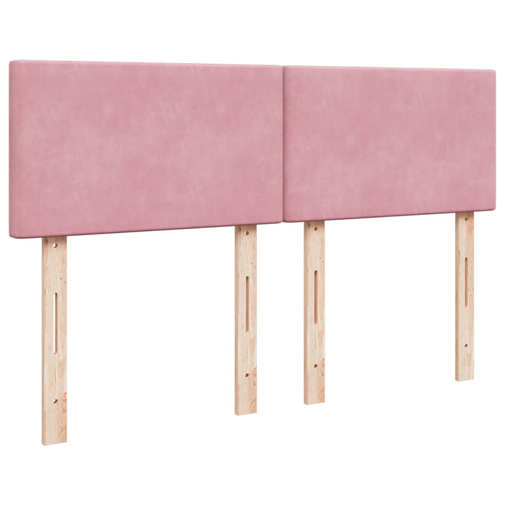 Boxspring met matras fluweel roze 140x190 cm Bedden & bedframes | Creëer jouw Trendy Thuis | Gratis bezorgd & Retour | Trendy.nl