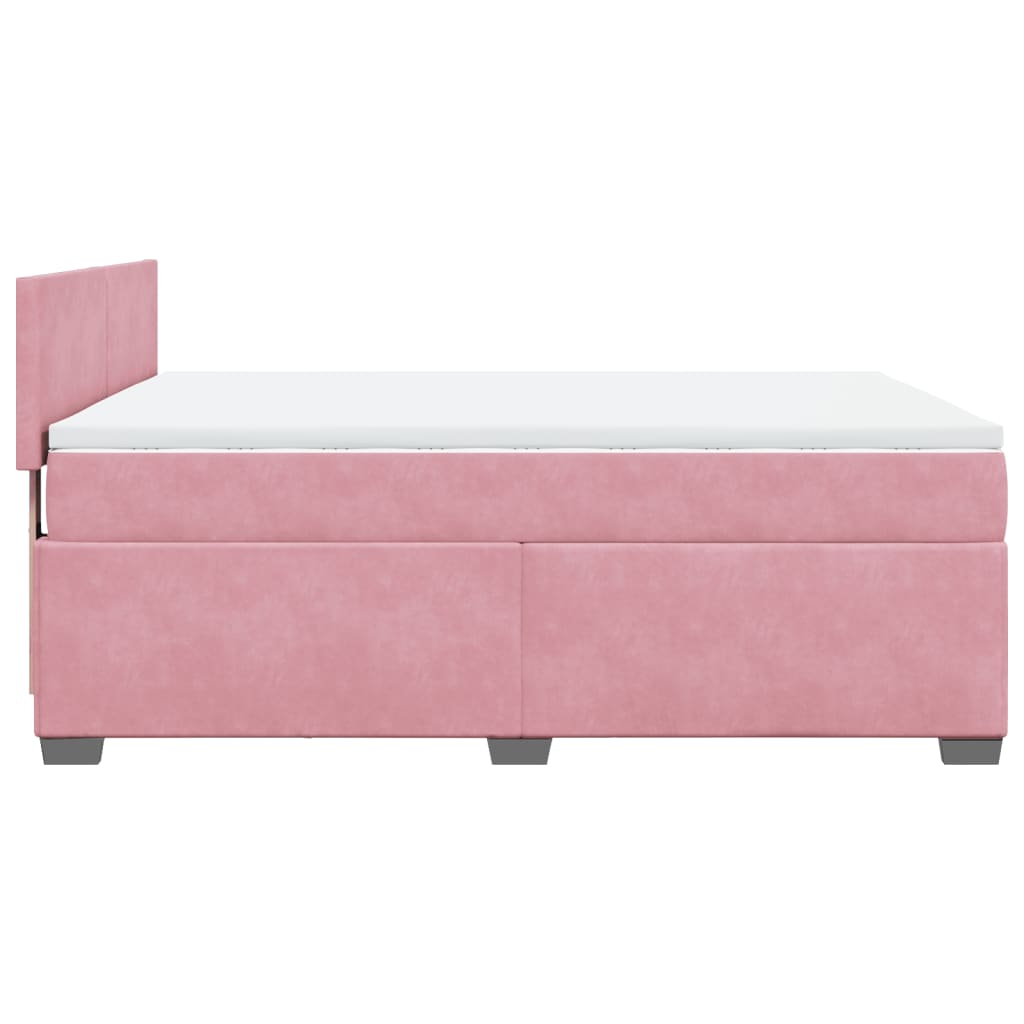 Boxspring met matras fluweel roze 140x190 cm Bedden & bedframes | Creëer jouw Trendy Thuis | Gratis bezorgd & Retour | Trendy.nl