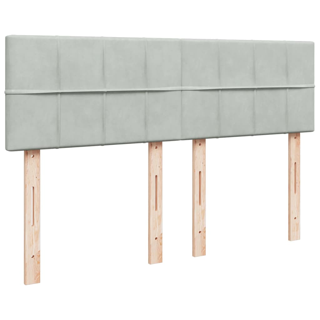 Boxspring met matras fluweel lichtgrijs 140x190 cm Bedden & bedframes | Creëer jouw Trendy Thuis | Gratis bezorgd & Retour | Trendy.nl