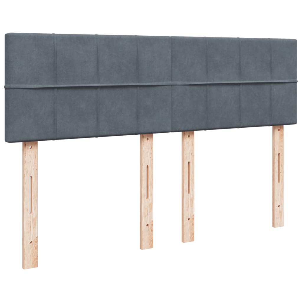 Boxspring met matras fluweel donkergrijs 140x190 cm Bedden & bedframes | Creëer jouw Trendy Thuis | Gratis bezorgd & Retour | Trendy.nl