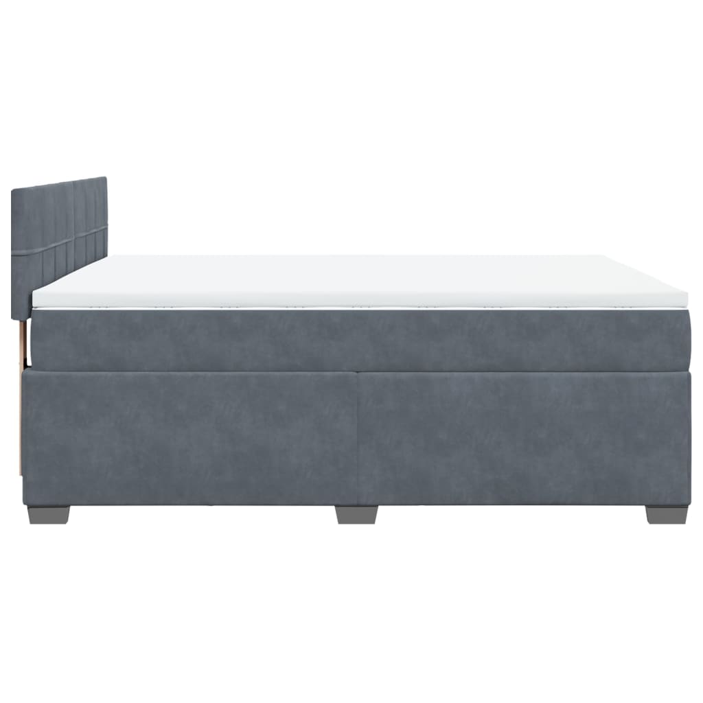 Boxspring met matras fluweel donkergrijs 140x190 cm Bedden & bedframes | Creëer jouw Trendy Thuis | Gratis bezorgd & Retour | Trendy.nl