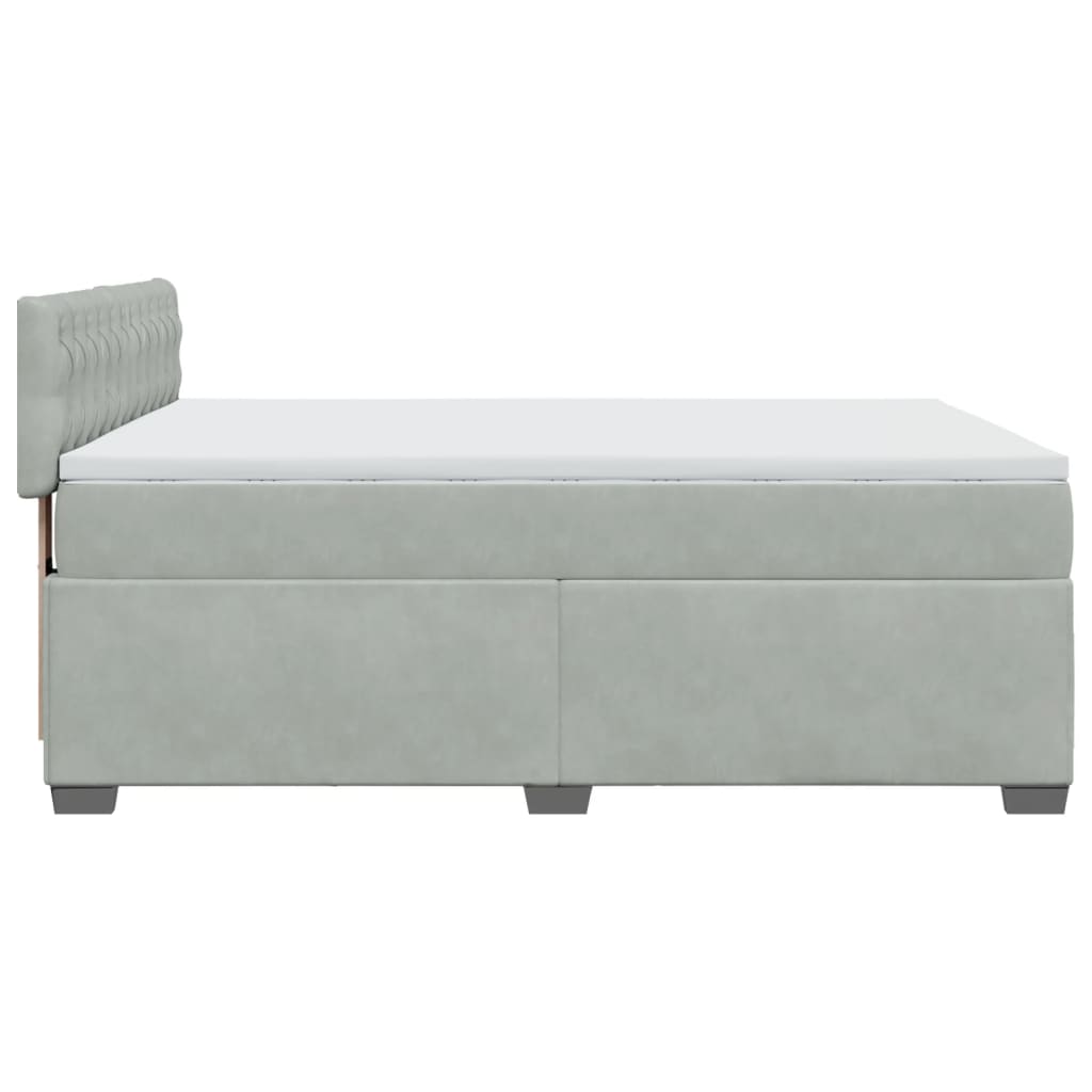 Boxspring met matras fluweel lichtgrijs 140x190 cm Bedden & bedframes | Creëer jouw Trendy Thuis | Gratis bezorgd & Retour | Trendy.nl