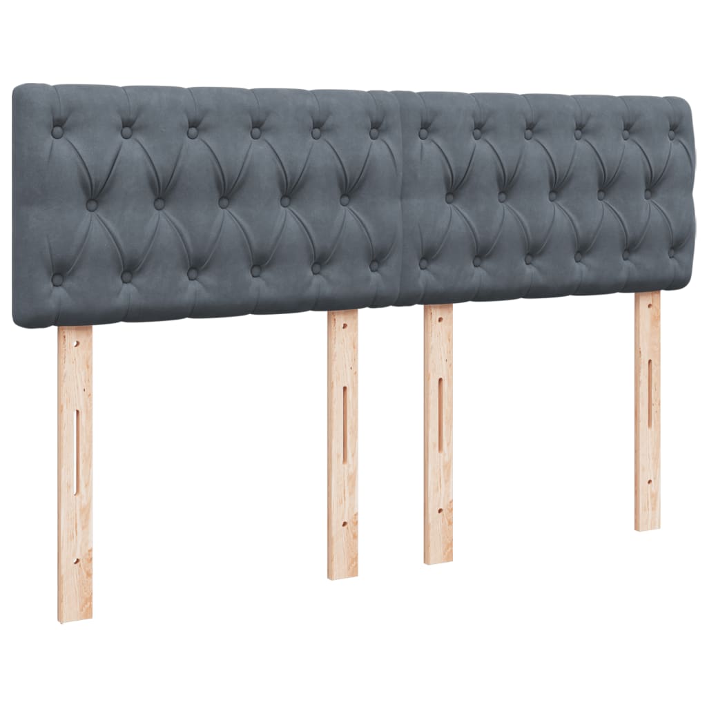 Boxspring met matras fluweel donkergrijs 140x190 cm Bedden & bedframes | Creëer jouw Trendy Thuis | Gratis bezorgd & Retour | Trendy.nl