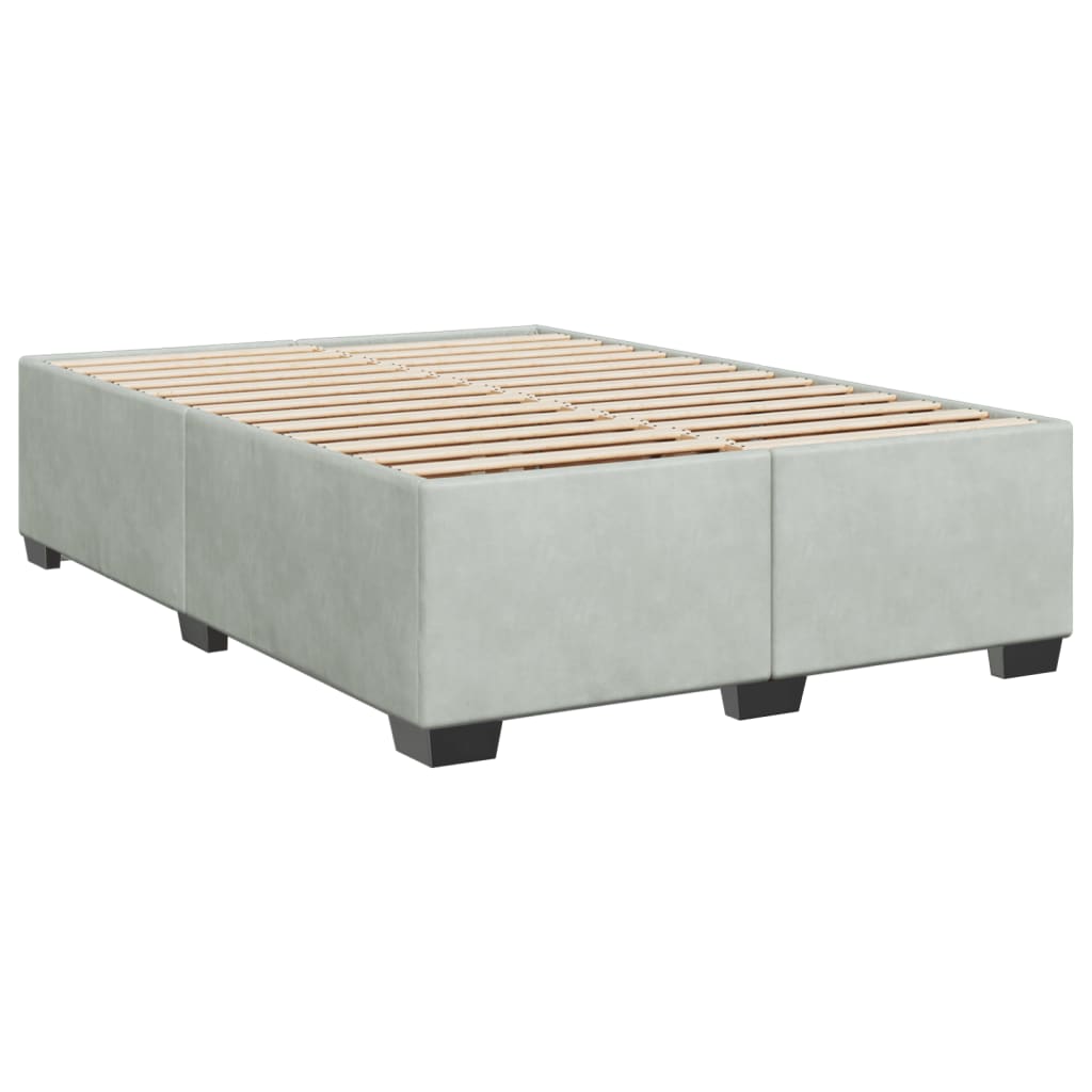 Boxspring met matras fluweel lichtgrijs 140x190 cm Bedden & bedframes | Creëer jouw Trendy Thuis | Gratis bezorgd & Retour | Trendy.nl