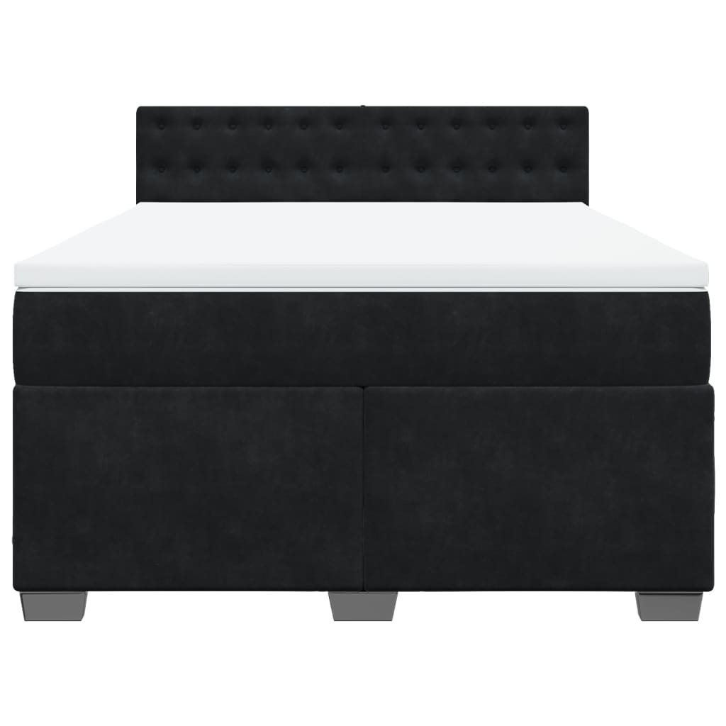 Boxspring met matras fluweel zwart 140x190 cm Bedden & bedframes | Creëer jouw Trendy Thuis | Gratis bezorgd & Retour | Trendy.nl