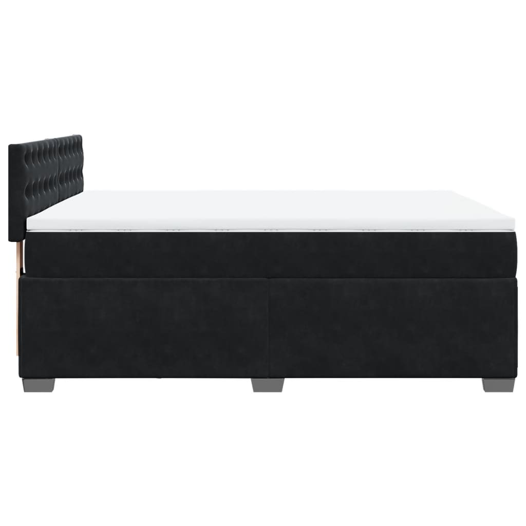 Boxspring met matras fluweel zwart 140x190 cm Bedden & bedframes | Creëer jouw Trendy Thuis | Gratis bezorgd & Retour | Trendy.nl