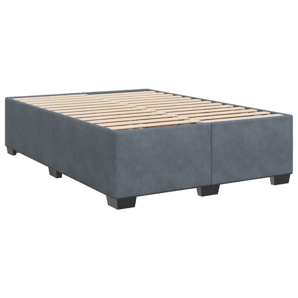 Boxspring met matras fluweel donkergrijs 140x200 cm Bedden & bedframes | Creëer jouw Trendy Thuis | Gratis bezorgd & Retour | Trendy.nl