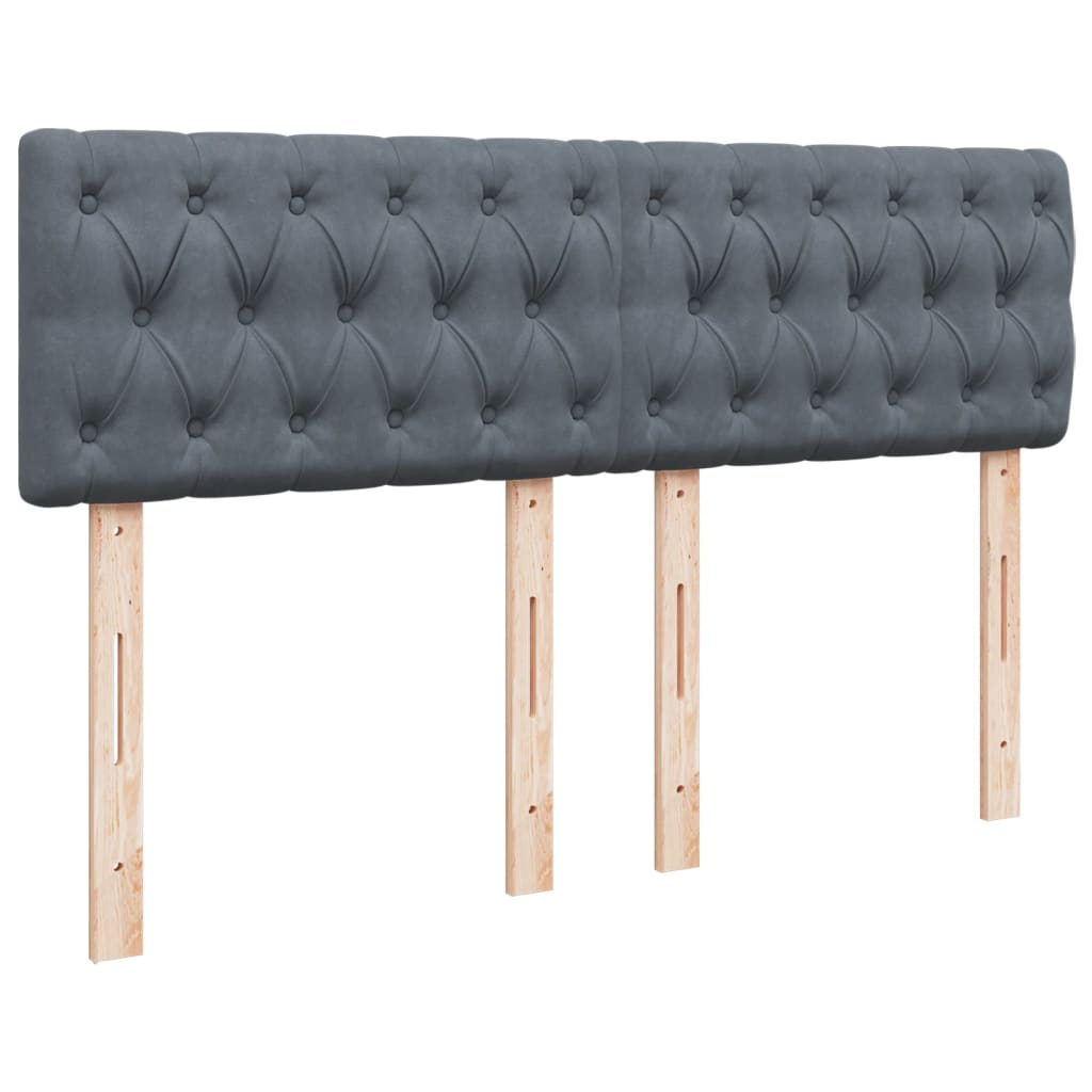 Boxspring met matras fluweel donkergrijs 140x200 cm Bedden & bedframes | Creëer jouw Trendy Thuis | Gratis bezorgd & Retour | Trendy.nl