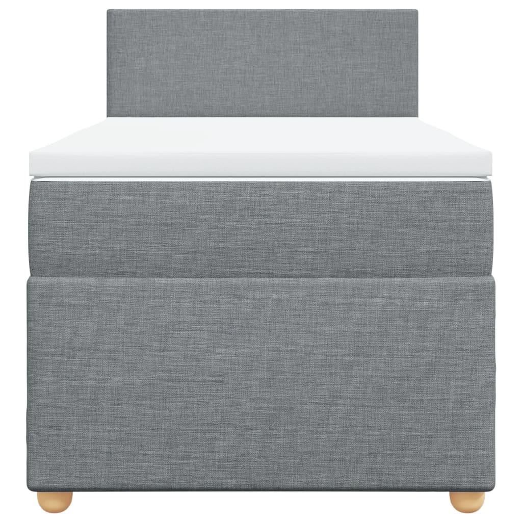 Boxspring met matras stof lichtgrijs 90x190 cm Bedden & bedframes | Creëer jouw Trendy Thuis | Gratis bezorgd & Retour | Trendy.nl