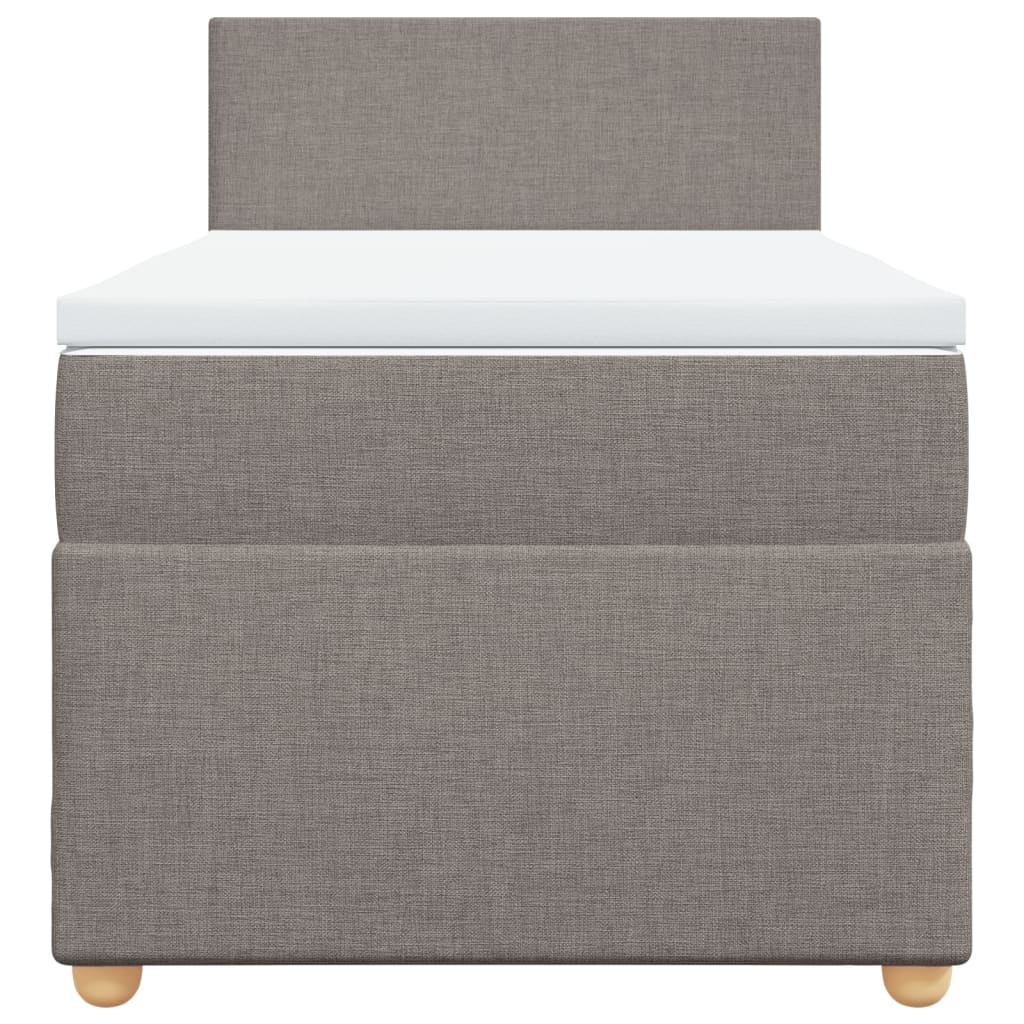 Boxspring met matras stof taupe 90x190 cm Bedden & bedframes | Creëer jouw Trendy Thuis | Gratis bezorgd & Retour | Trendy.nl