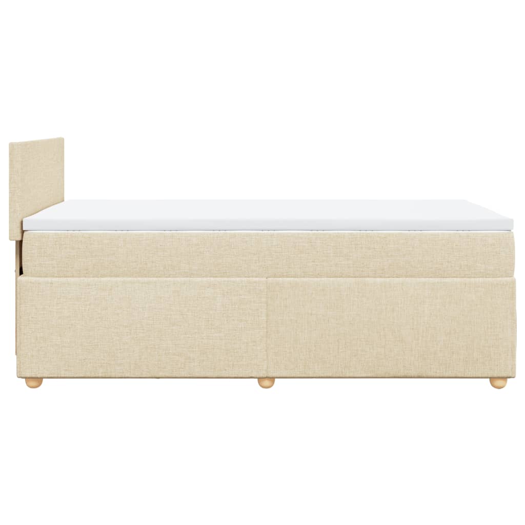 Boxspring met matras stof crèmekleurig 90x190 cm Bedden & bedframes | Creëer jouw Trendy Thuis | Gratis bezorgd & Retour | Trendy.nl