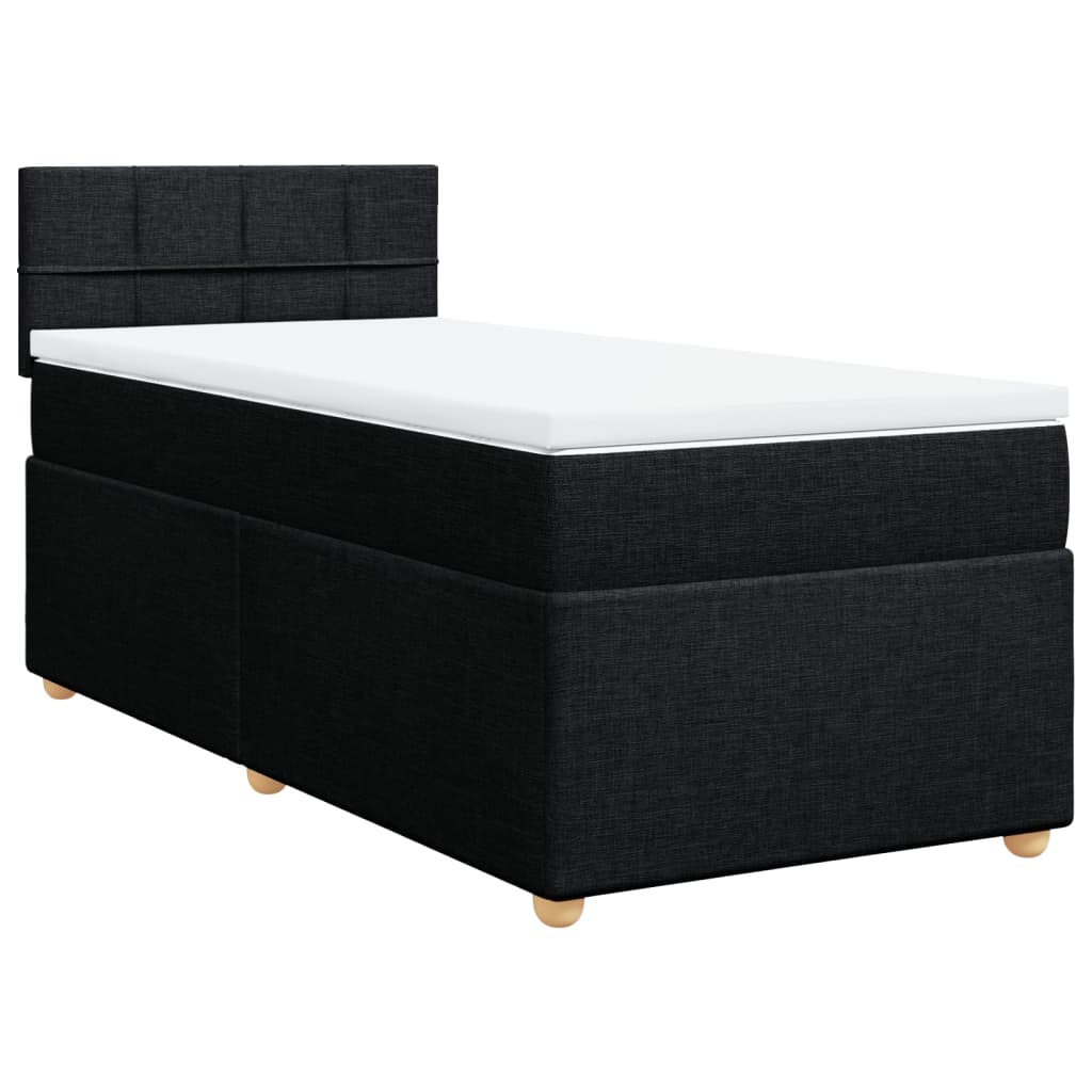 Boxspring met matras stof zwart 90x190 cm Bedden & bedframes | Creëer jouw Trendy Thuis | Gratis bezorgd & Retour | Trendy.nl