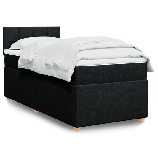 Boxspring met matras stof zwart 90x190 cm Bedden & bedframes | Creëer jouw Trendy Thuis | Gratis bezorgd & Retour | Trendy.nl