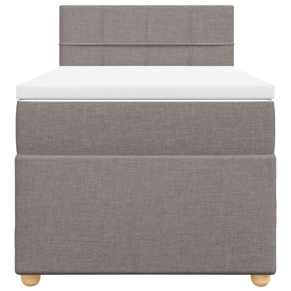 Boxspring met matras stof taupe 90x190 cm Bedden & bedframes | Creëer jouw Trendy Thuis | Gratis bezorgd & Retour | Trendy.nl