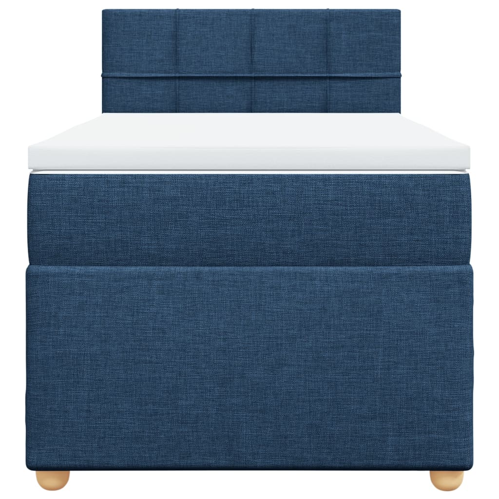 Boxspring met matras stof blauw 90x190 cm Bedden & bedframes | Creëer jouw Trendy Thuis | Gratis bezorgd & Retour | Trendy.nl